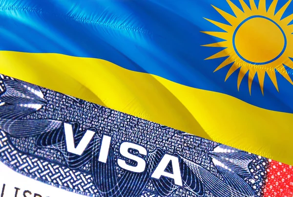 ルワンダビザ文書 ルワンダの国旗を背景に ルワンダの国旗 ビザの種類と種類 ビザの種類ビザの種類ビザの種類ビザの種類ビザの種類ビザの種類 出入国管理 — ストック写真
