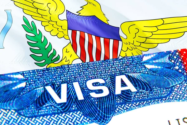 Amerikanska Jungfruöarna Visa Res Till Amerikanska Jungfruöarna Med Fokus Ord — Stockfoto