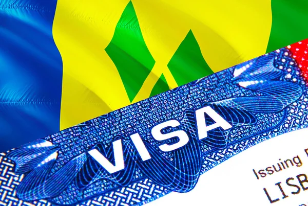 Saint Vincent Grenadines Visa Paspoort Immigratie Visa Voor Saint Vincent — Stockfoto