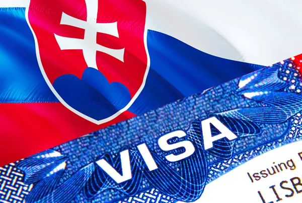 Eslovaquia Sello Visado Pasaporte Con Texto Visa Pasaporte Viajando Extranjero — Foto de Stock