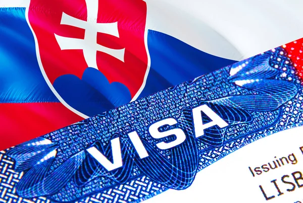 Visa Eslovaquia Pasaporte Visa Inmigración Para Los Ciudadanos Eslovaquia Centra — Foto de Stock