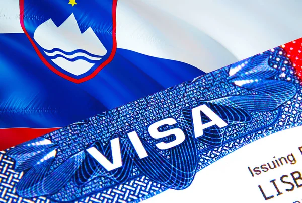 슬로베니아 여권이야 미국의 슬로베니아인 비자는 Visa 초점을 맞춘다 슬로베니아 비자를 — 스톡 사진