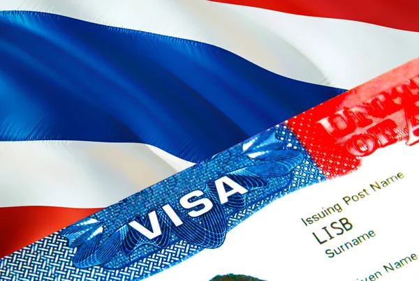 Таїланд Імміграційна Віза Closeup Visa Thailand Фокусується Слові Visa Рендерингу — стокове фото