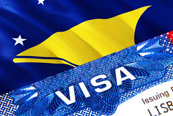 Pasaportunda Visa Yazılı Tokelau Vize Damgası Var Pasaport Yurtdışında Seyahat — Stok fotoğraf