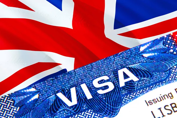 Велика Британія Має Поштову Марку Паспорті Текстом Visa Паспорт Відправляється — стокове фото