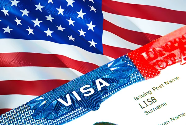 Сша Імміграційна Віза Closeup Visa Usa Сфокусований Слові Visa Рендеринг — стокове фото