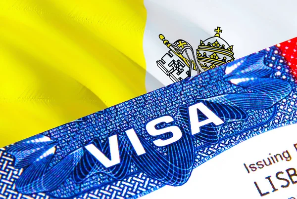 Ватикан Паспорті Сша Імміграція Visa Громадян Ватикану Фокусується Слові Visa — стокове фото