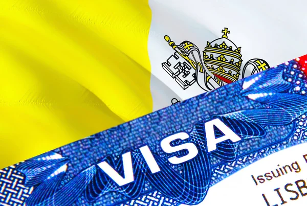 Ватиканська Візова Марка Паспорті Текстом Visa Паспорт Відправляється Кордон Концепції — стокове фото