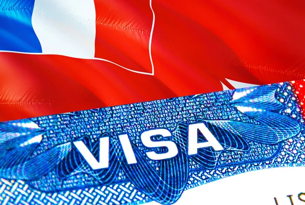 ワリスとフツナビザ ワリスとFutunaへの旅行は 単語Visa 3Dレンダリングに焦点を当てています ワリスとフツナはパスポートにビザで概念を移民します パスポートのウォリスとフトゥナの観光入口 — ストック写真