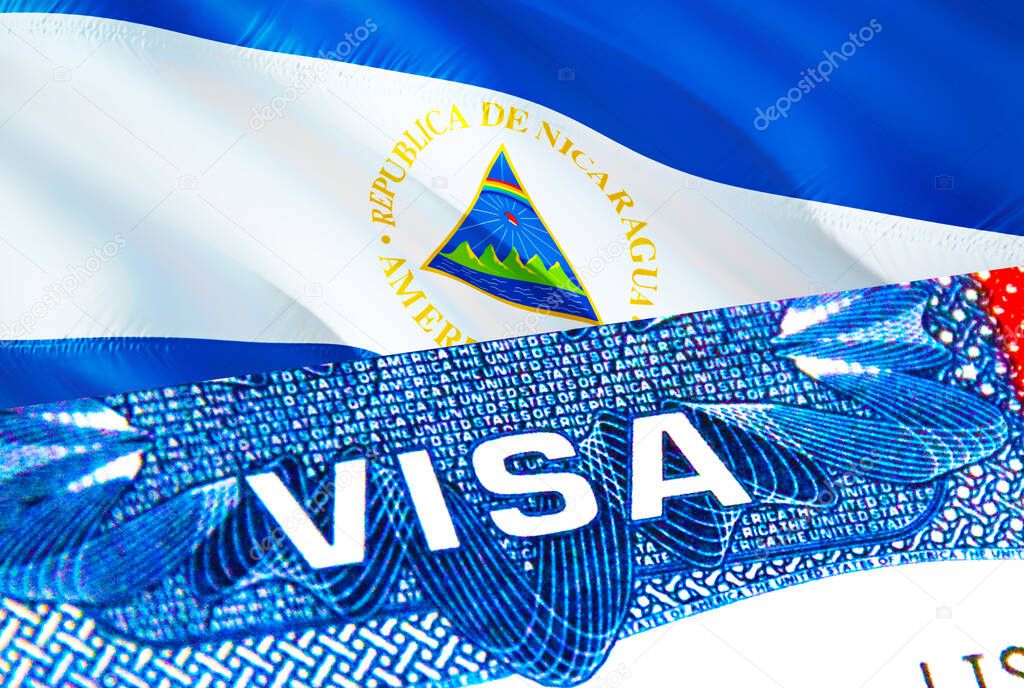 Visa de Nicaragua. Viaje a Nicaragua centrándose en la palabra VISA