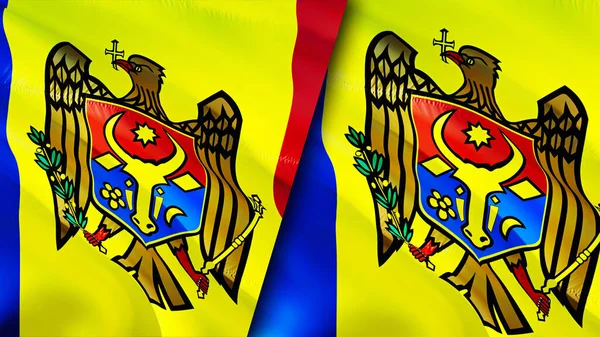 Moldova Moldova Flags Waving Flag Design Moldova Moldova Flag Picture — Stock Photo, Image