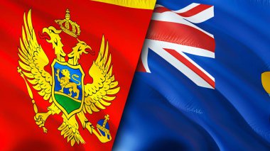 Karadağ ve Saint Helena bayrakları. 3 boyutlu dalgalanan bayrak tasarımı. Karadağ Saint Helena bayrağı, resim, duvar kağıdı. Karadağ, Saint Helena 'ya karşı, görüntü 3 boyutlu. Karadağ Saint Helena ilişkileri ittifak