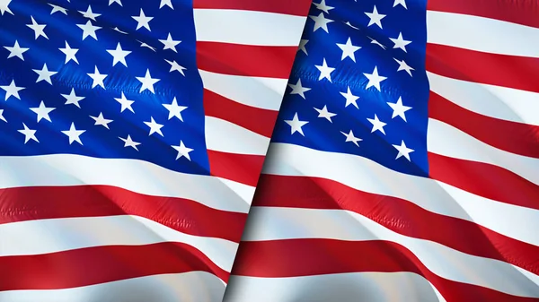 미국과 미국의 웨이브 디자인 Usa Usa Image 렌더링 허가증 — 스톡 사진