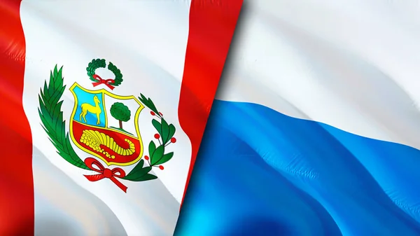Flaggorna Peru Och San Marino Viftande Flagga Design Peru San — Stockfoto
