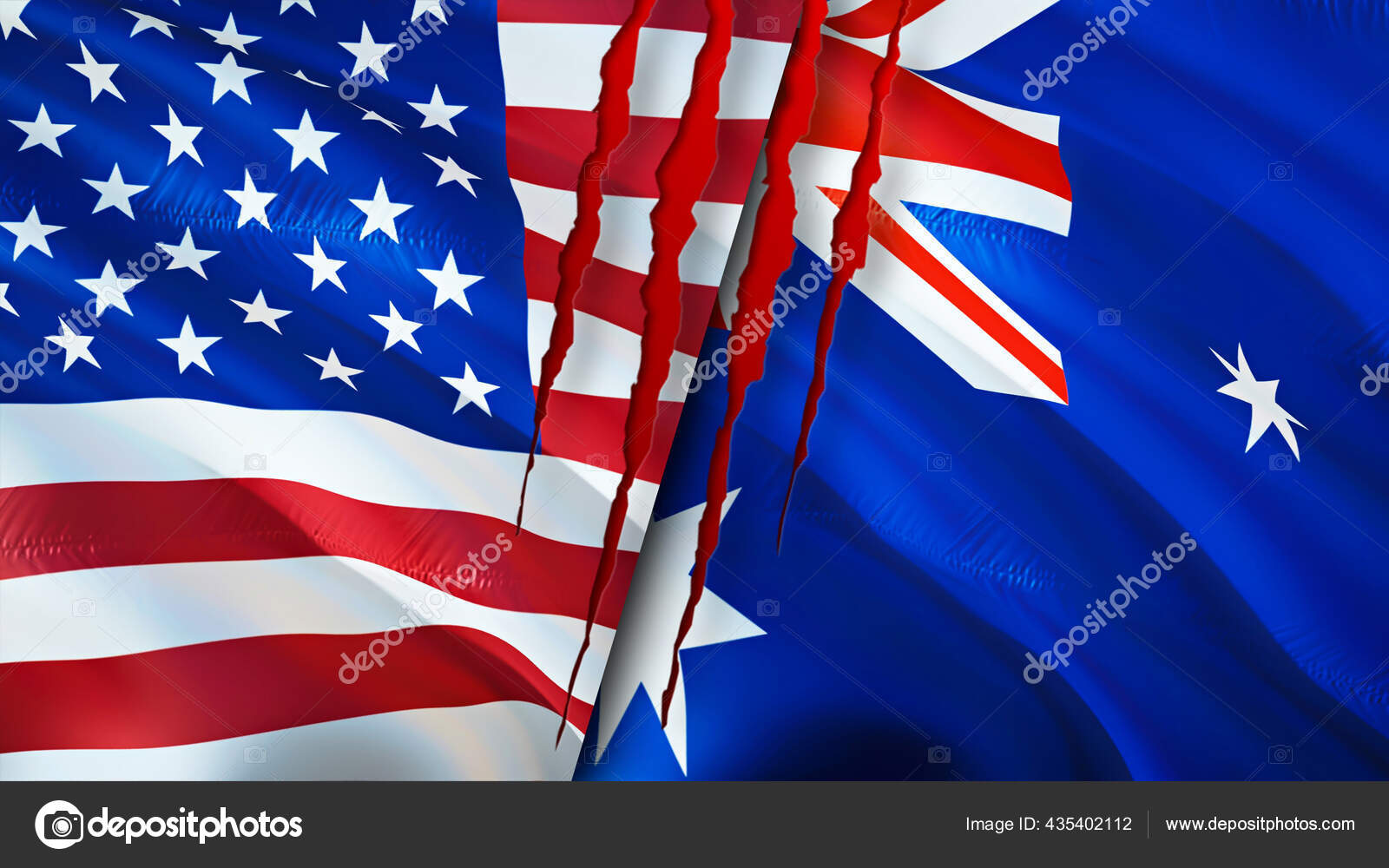 Usa Vs Australia Flag - bmp-cove
