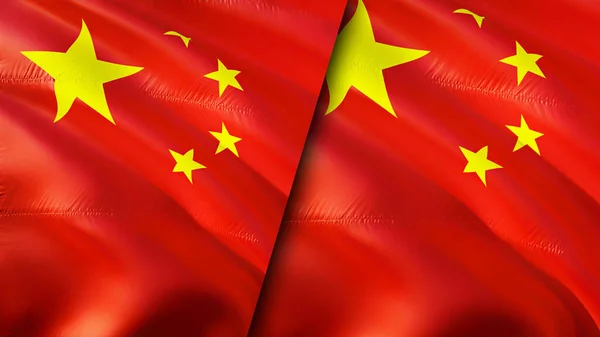 Флаги Китая Китая Wawing Дизайн Флага Китайский Флаг Фото Обои — стоковое фото