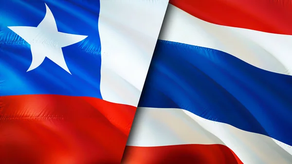 Чилі Таїланд Прапори Waving Flag Прапор Чилі Фотографія Шпалери Chile — стокове фото