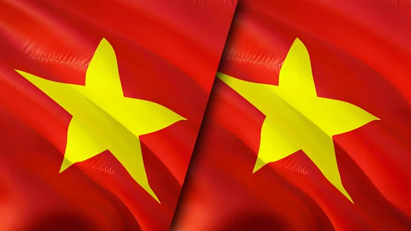 Vietnam Vietnam Vlajky Koncepcí Jizvy Vlnění Vlajky Vykreslování Koncept Konfliktu — Stock fotografie
