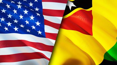 ABD ve Nevis Adası bayrakları. 3 boyutlu dalgalanan bayrak tasarımı. USA Nevis Adası bayrağı, resim, duvar kağıdı. ABD, Nevis Adası 'na karşı. Görüntü 3D. USA Nevis Adası ilişkileri ittifak ve ticaret, seyahat, turnuva