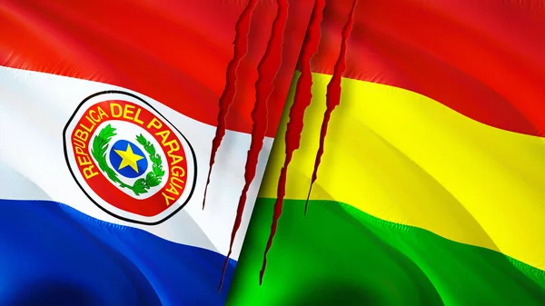 Paraguay Jamaica Banderas Con Concepto Cicatriz Bandera Ondeante Representacion Paraguay Fotografia De Stock C Borkus 435401524 Depositphotos