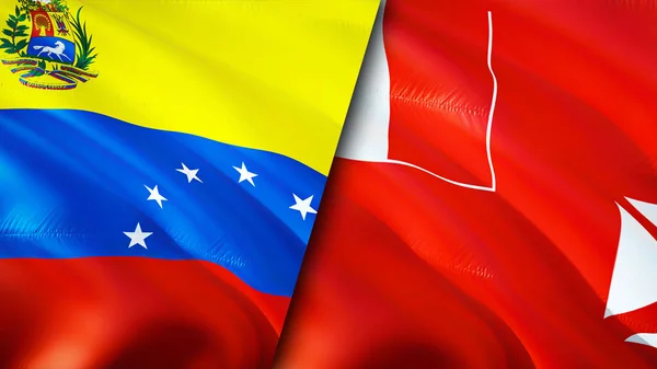 Venezuela Wallis Och Futuna Flaggor Viftande Flagga Design Venezuela Wallis — Stockfoto