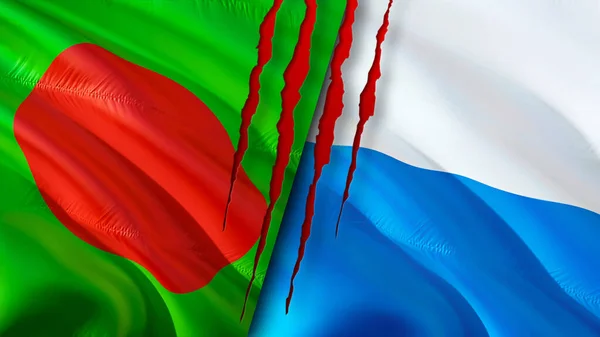 Banglades San Marino Zászlók Sebhely Koncepcióval Lengő Zászló Renderelés Banglades — Stock Fotó