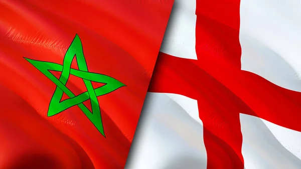 Flaggen Marokkos Und Englands Fahnenschwenken Marokko England Flagge Bild Tapete — Stockfoto