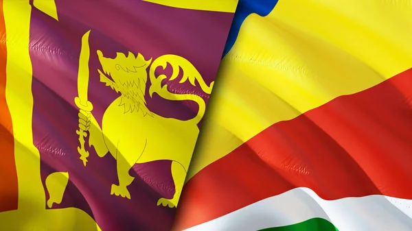 Bandeiras Sri Lanka Das Seicheles Acenando Design Bandeira Sri Lanka — Fotografia de Stock