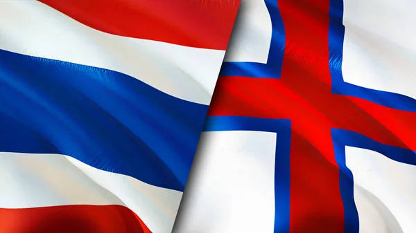 Banderas Tailandia Las Islas Feroe Diseño Banderas Waving Tailandia Islas —  Fotos de Stock