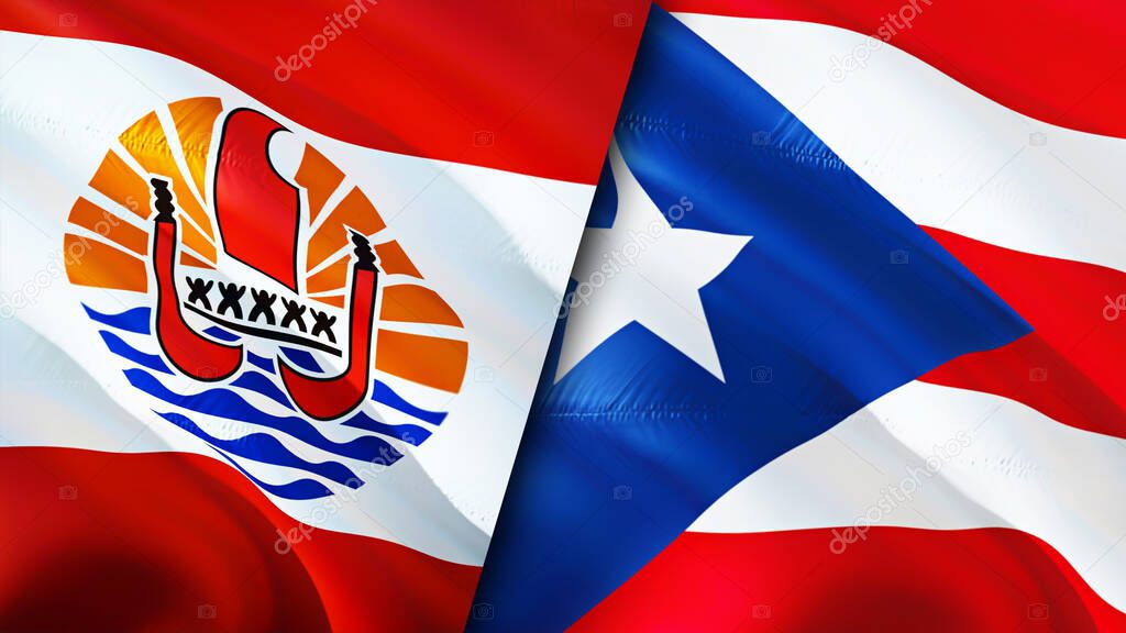 French Polynesia And Puerto Rico Flags 3d Waving Flag Design French Polynesia Puerto Rico Flag Picture Wallpaper French Polynesia Vs Puerto Rico Image 3d Rendering French Polynesia Puerto Ric Larastock