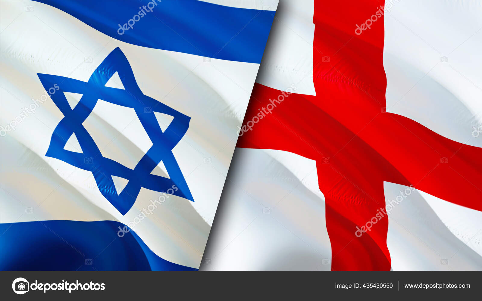 Israel England Flags Waving Flag Design Israel England Flag Picture Stock Photo Image By C Borkus 435430550