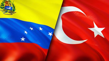 Venezuela ve Hindi bayrakları. 3 boyutlu dalgalanan bayrak tasarımı. Venezuela hindi bayrağı, resim, duvar kağıdı. Venezuela, Türkiye 'ye karşı, görüntü 3 boyutlu. Venezuela Türkiye ilişkileri ittifak ve ticaret, seyahat, turnuva