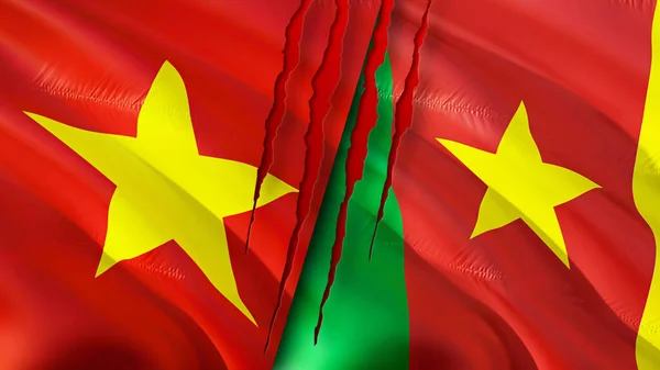 Vietnamská Kamerunská Vlajka Návrh Vlnění Vlajky Vietnamská Kamerunská Vlajka Obrázek — Stock fotografie