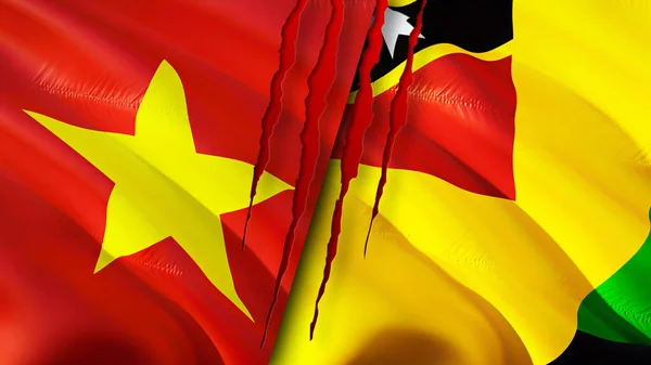 Vlajky Vietnamu Nevisu Návrh Vlnění Vlajky Vietnam Nevis Island Vlajka — Stock fotografie