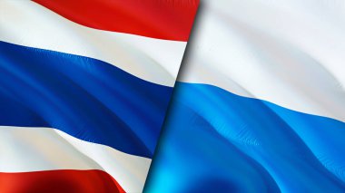 Tayland ve San Marino bayrakları. 3 boyutlu dalgalanan bayrak tasarımı. Tayland ve San Marino bayrağı, resim, duvar kağıdı. Tayland, San Marino 'ya karşı, görüntü 3 boyutlu. Tayland ve San Marino ilişkileri