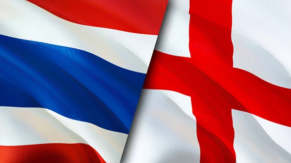 Thailand Engeland Vlaggen Waving Vlag Ontwerp Thailand Engeland Vlag Foto — Stockfoto