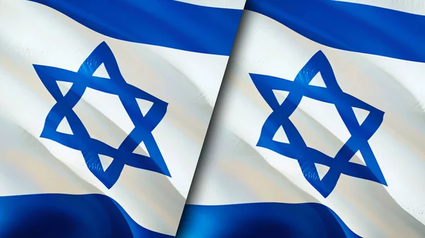 Israël Israël Vlaggen Waving Vlag Ontwerp Israël Israël Vlag Foto — Stockfoto