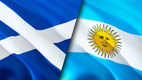 Drapelele Scoției Argentinei Design Steag Fluturând Scoția Argentina Steag Imagine — Fotografie, imagine de stoc