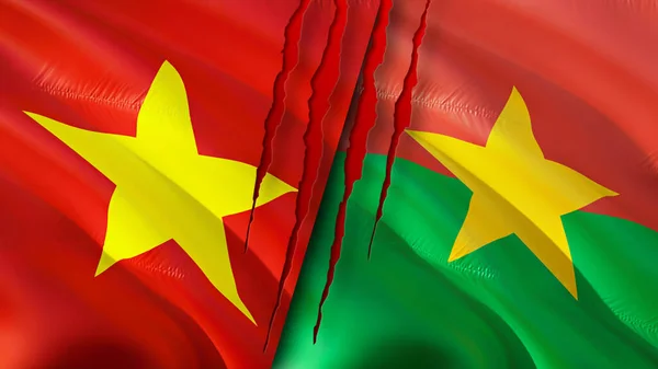 Vlajky Vietnamu Burkiny Faso Návrh Vlnění Vlajky Vietnam Burkina Faso — Stock fotografie