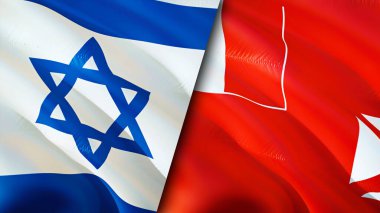 İsrail, Wallis ve Futuna bayrakları. 3 boyutlu dalgalanan bayrak tasarımı. Israel Wallis ve Futuna bayrağı, resim, duvar kağıdı. İsrail, Wallis ve Futuna 'ya karşı, görüntü 3 boyutlu. İsrail Wallis ve Futuna ilişkileri