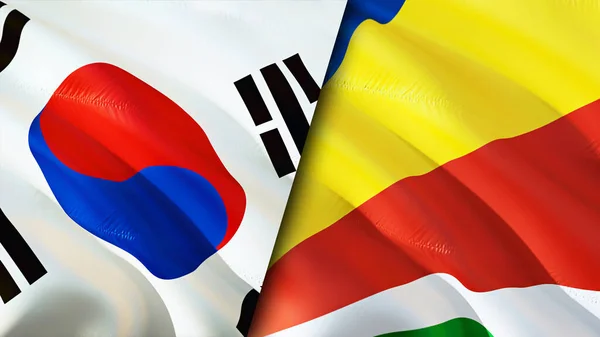 한국과 세이셸의 웨이브 디자인 세이셸 세이셸 이미지 렌더링 세이셸 — 스톡 사진