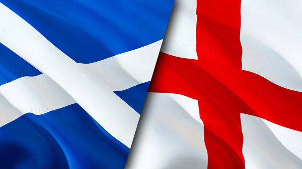 Schotland Engeland Vlaggen Waving Vlag Ontwerp Schotland Engeland Vlag Foto — Stockfoto
