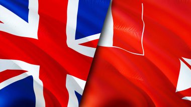 İngiltere, Wallis ve Futuna bayrakları. 3 boyutlu dalgalanan bayrak tasarımı. Birleşik Krallık Wallis ve Futuna bayrağı, resim, duvar kağıdı. Birleşik Krallık, Wallis ve Futuna 'ya karşı, görüntü 3 boyutlu. Birleşik Kingdo