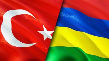 Hindi ve Mauritius bayrakları. 3 boyutlu dalgalanan bayrak tasarımı. Hindi Mauritius bayrağı, resim, duvar kağıdı. Türkiye, Mauritius 'a karşı, görüntü 3 boyutlu. Türkiye Mauritius ilişkileri ittifak ve Ticaret, seyahat, turnuva