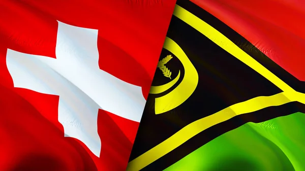 Flagi Szwajcarii Vanuatu Projektowanie Flagi Szwajcaria Vanuatu Flaga Obraz Tapeta — Zdjęcie stockowe