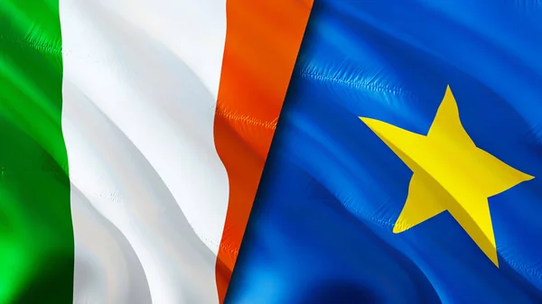 Irland Und Kongo Flaggen Fahnenschwenken Irland Kongo Flagge Bild Tapete — Stockfoto
