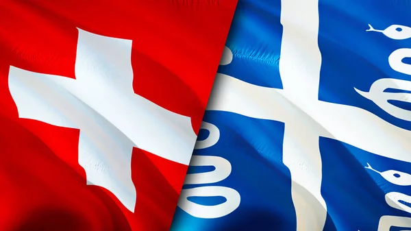 Switzerland Martinique Flags Waving Flag Design Switzerland Martinique Flag Picture — Stock Photo, Image