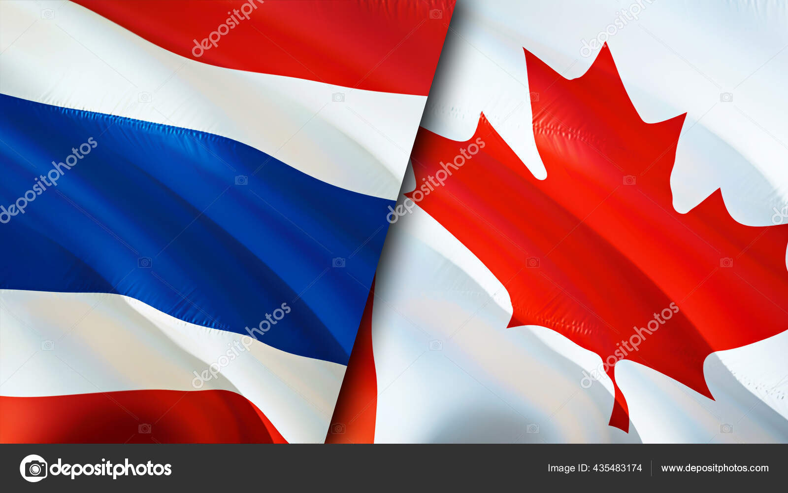 Thailand Canada Flags Waving Flag Design Thailand Canada Flag Picture Stock  Photo by ©borkus 435483174