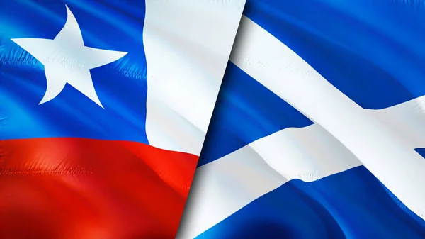 Banderas Chile Escocia Diseño Banderas Waving Chile Escocia Bandera Foto —  Fotos de Stock