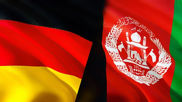 Germany Afghanistan Flags Waving Flag Design Germany Afghanistan Flag Picture — Stock Photo, Image